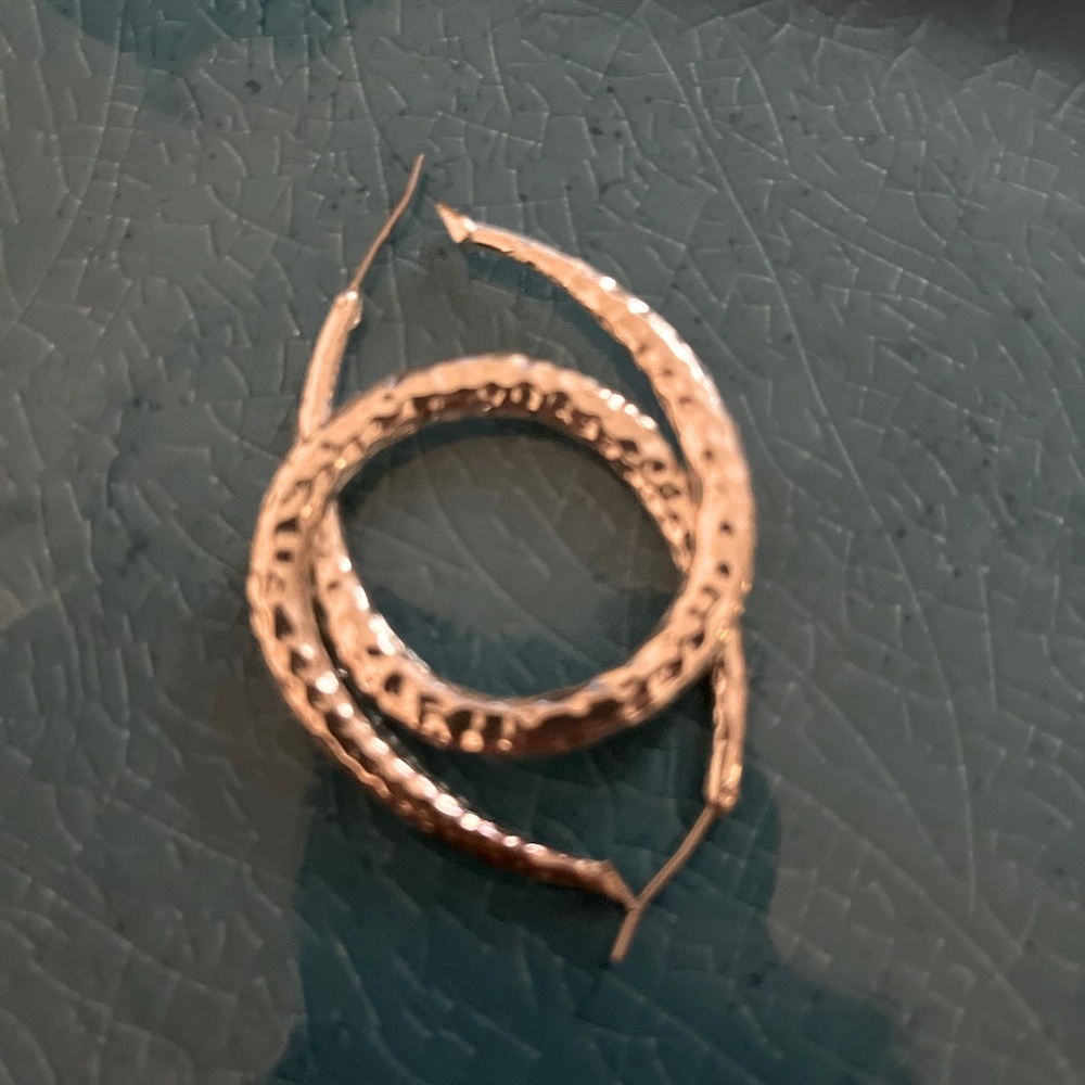 Silver stamped earrings
